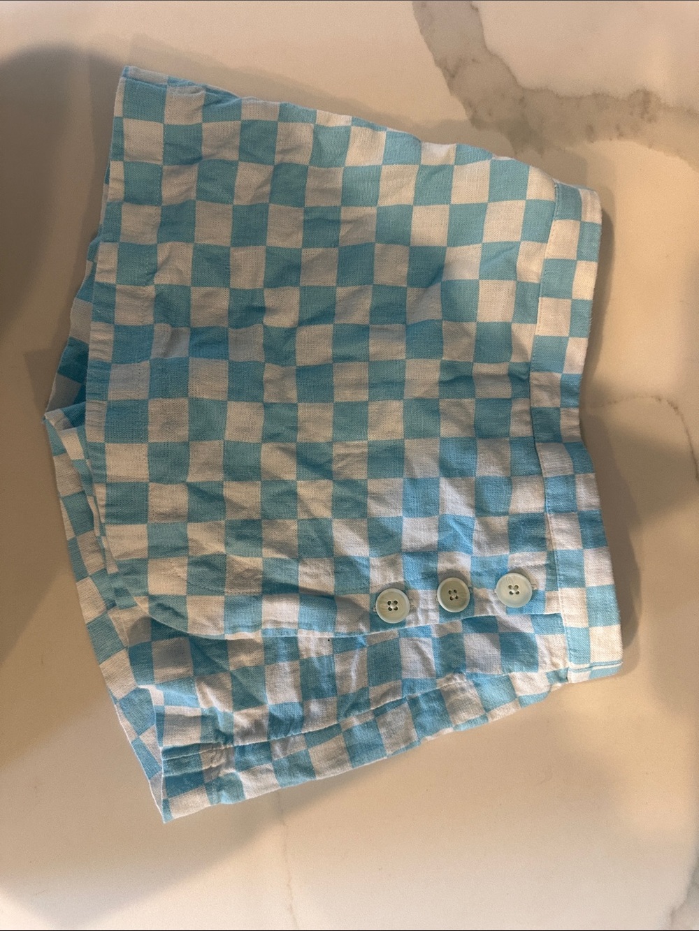 Old Navy blue and white checkered skort